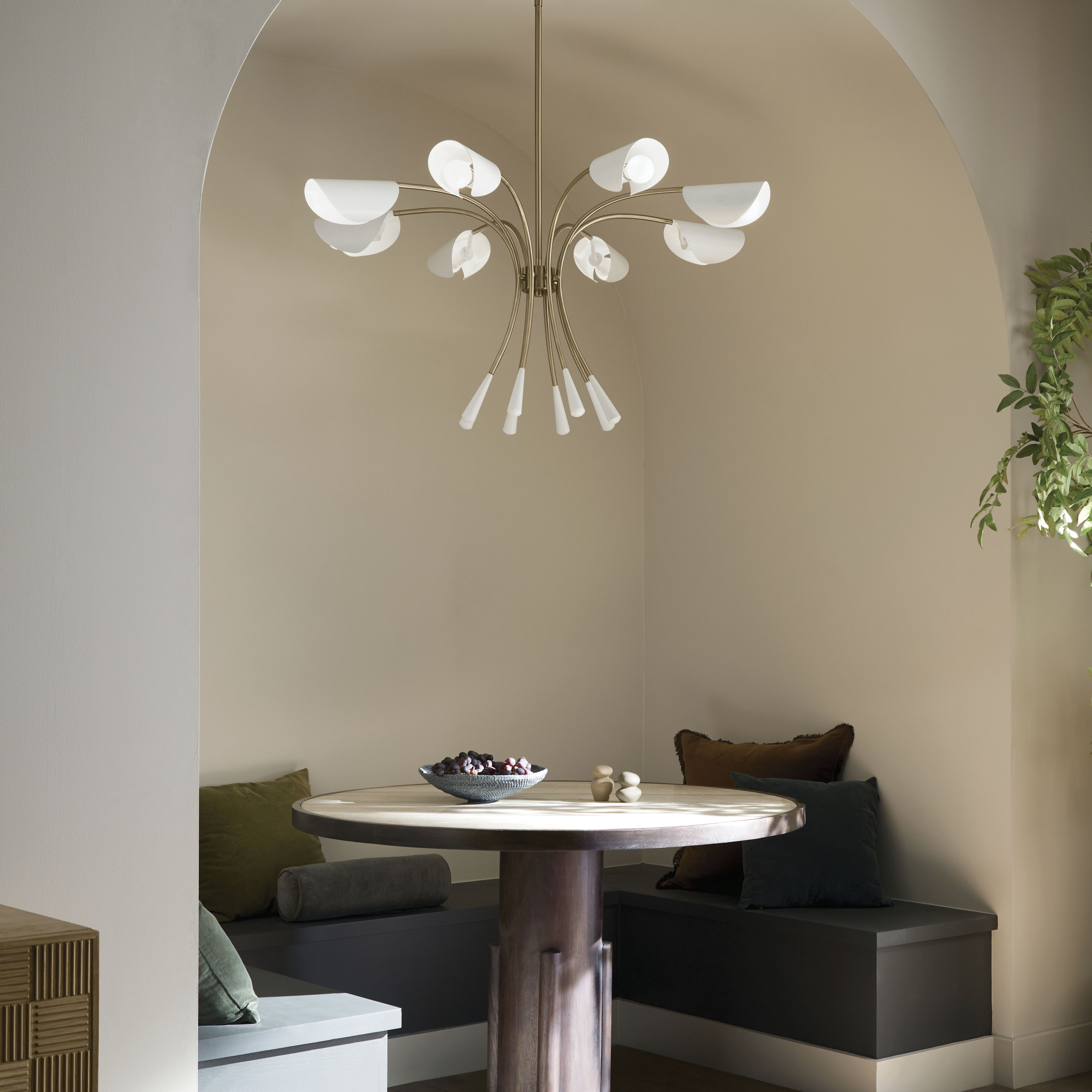 Arcus LED 45.5 inch Champagne Bronze with White Chandelier Ceiling Light